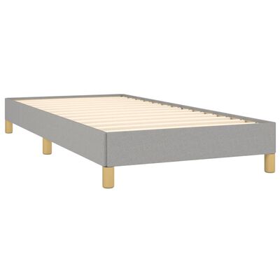 vidaXL Bed Frame without Mattress Light Grey 92x187 cm Single Fabric