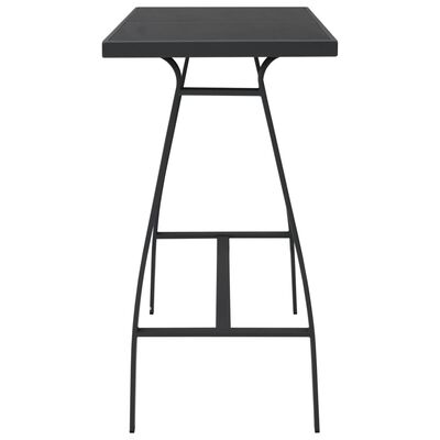 vidaXL Garden Bar Table Black 110x60x110 cm Tempered Glass