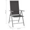 vidaXL 5 Piece Garden Dining Set Aluminium and Textilene Silver