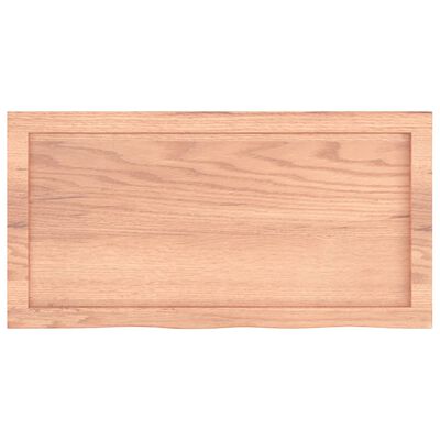 vidaXL Wall Shelf Light Brown 80x40x(2-4) cm Treated Solid Wood Oak
