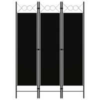 vidaXL 3-Panel Room Divider Black 120x180 cm