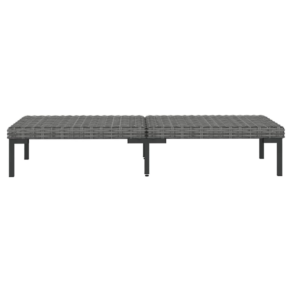 vidaXL 5 Piece Garden Lounge Set with Cushions Poly Rattan Dark Grey