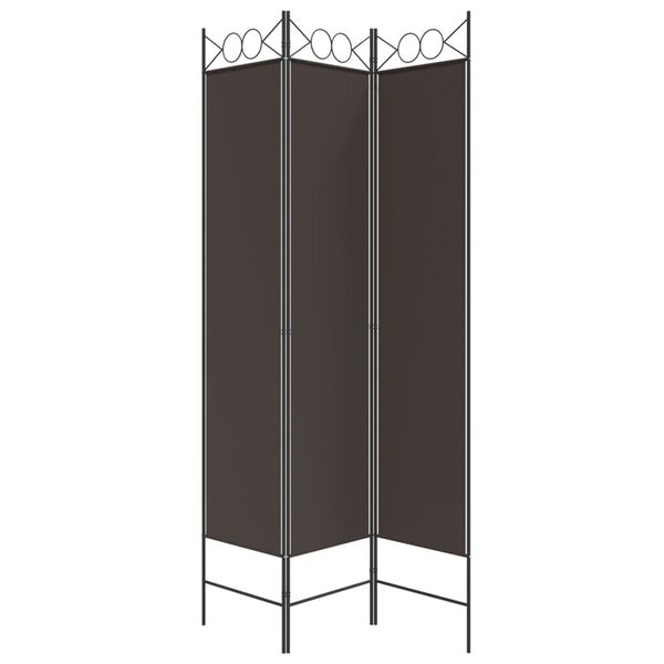 vidaXL 3-Panel Room Divider Brown 120x200 cm Fabric