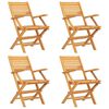 vidaXL Folding Chairs 4 pcs 55x62x90 cm Solid Wood Teak