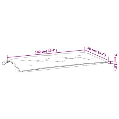 vidaXL Garden Bench Cushion Cream 100x50x7 cm Oxford Fabric, cream vidaXL Garden Bench Cushion Cream 100x50x7 cm Oxford Fabric