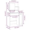 vidaXL Dressing Table with Mirror White 86.5x35x136 cm