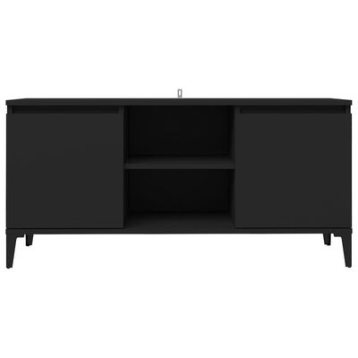 vidaXL TV Cabinet with Metal Legs Black 103.5x35x50 cm, black vidaXL TV Cabinet with Metal Legs Black 103.5x35x50 cm