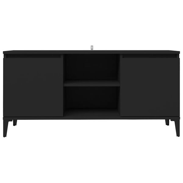 vidaXL TV Cabinet with Metal Legs Black 103.5x35x50 cm
