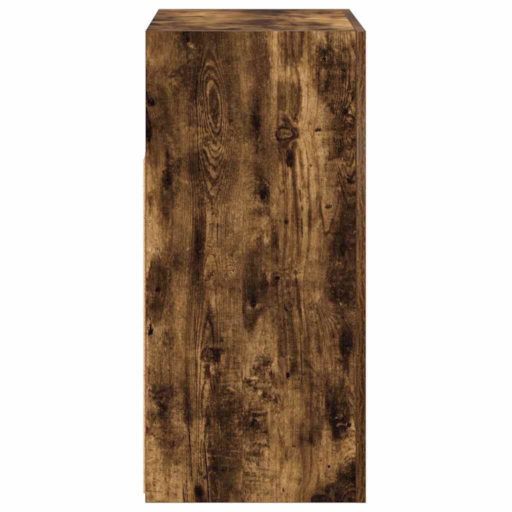 vidaXL Sideboard with LED Lights Smoked Oak 80x35x75 cm