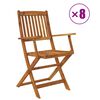 vidaXL 9 Piece Folding Garden Dining Set Solid Acacia Wood