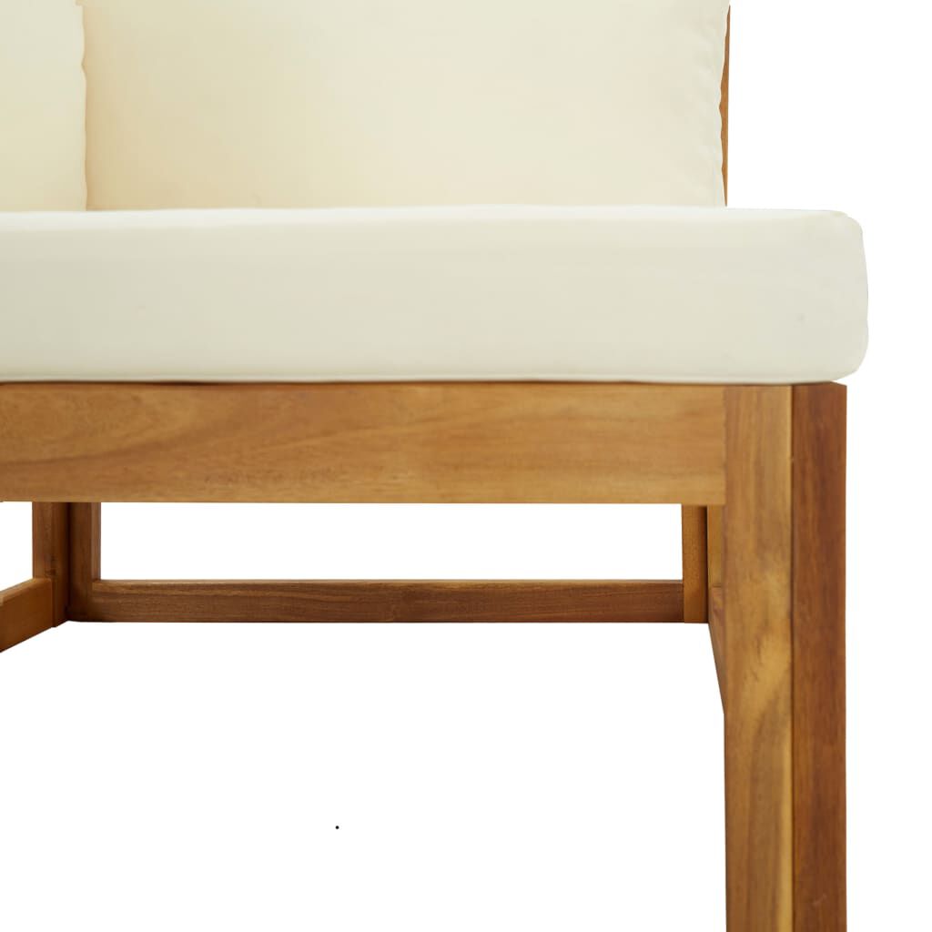 vidaXL Sectional Corner Sofas 2 pcs with Cushions Cream White