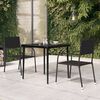 vidaXL Garden Dining Table Black 80x80x74 cm Steel and Glass