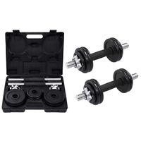 vidaXL 19 Piece Dumbbell Set 15 kg Cast Iron,  vidaXL 19 Piece Dumbbell Set 15 kg Cast Iron