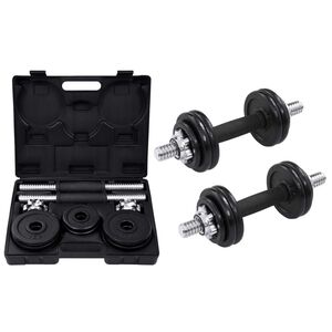 vidaXL 19 Piece Dumbbell Set 15 kg Cast Iron