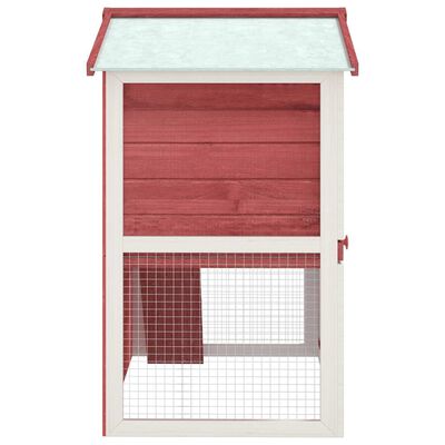 vidaXL Outdoor Rabbit Hutch 3 Doors Red Wood, red vidaXL Outdoor Rabbit Hutch 3 Doors Red Wood