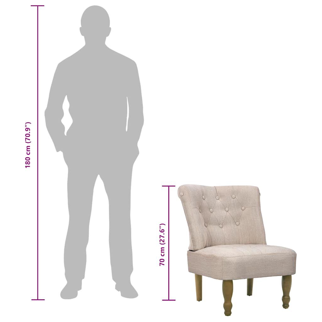 vidaXL French Chairs 2 pcs Cream Fabric