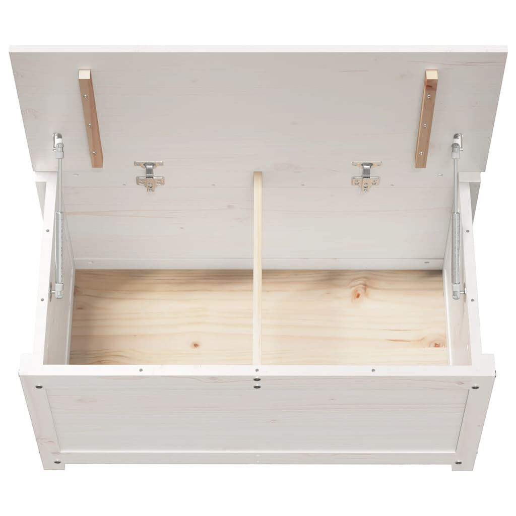vidaXL Storage Box White 80x40x45.5 cm Solid Wood Pine