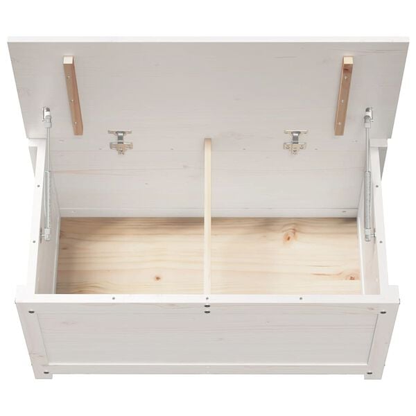 vidaXL Storage Box White 80x40x45.5 cm Solid Wood Pine