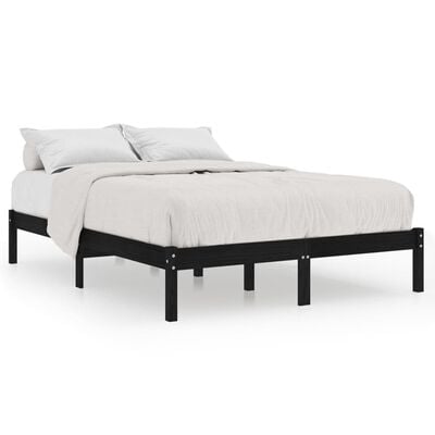 vidaXL Bed Frame without Mattress Black Solid Wood 160x200 cm, black vidaXL Bed Frame without Mattress Black Solid Wood 160x200 cm