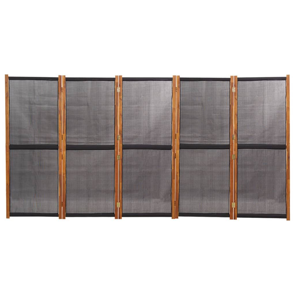 vidaXL 5-Panel Room Divider Black 350x180 cm