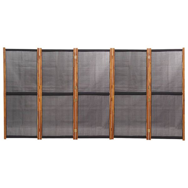 vidaXL 5-Panel Room Divider Black 350x180 cm
