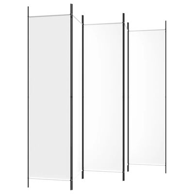vidaXL 5-Panel Room Divider White 250x200 cm Fabric, white vidaXL 5-Panel Room Divider White 250x200 cm Fabric