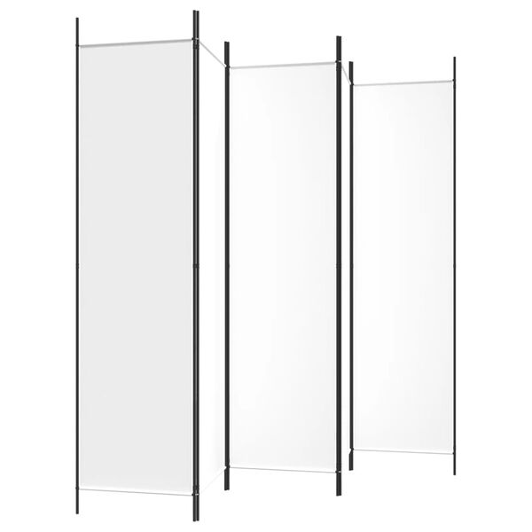 vidaXL 5-Panel Room Divider White 250x200 cm Fabric