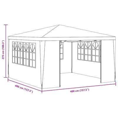 vidaXL Professional Party Tent with Side Walls 4x4 m White 90 g/m?, white vidaXL Professional Party Tent with Side Walls 4x4 m White 90 g/m?