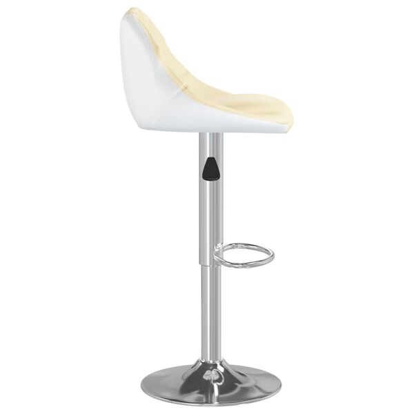 vidaXL Bar Stools 2 pcs Cream and White Faux Leather