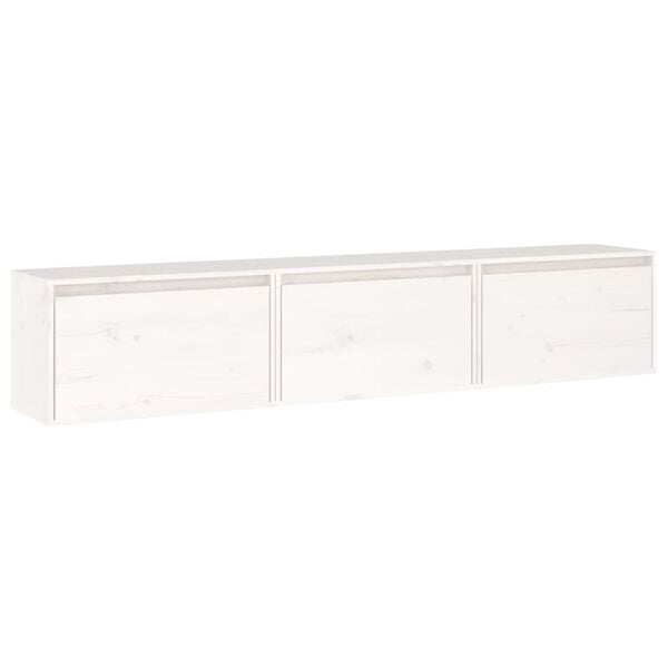 vidaXL TV Cabinets 3 pcs White Solid Wood Pine