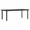 vidaXL Garden Dining Table Black 200x100x74 cm Steel and Glass