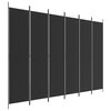 vidaXL 6-Panel Room Divider Black 300x220 cm Fabric