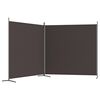 vidaXL 2-Panel Room Divider Brown 348x180 cm Fabric