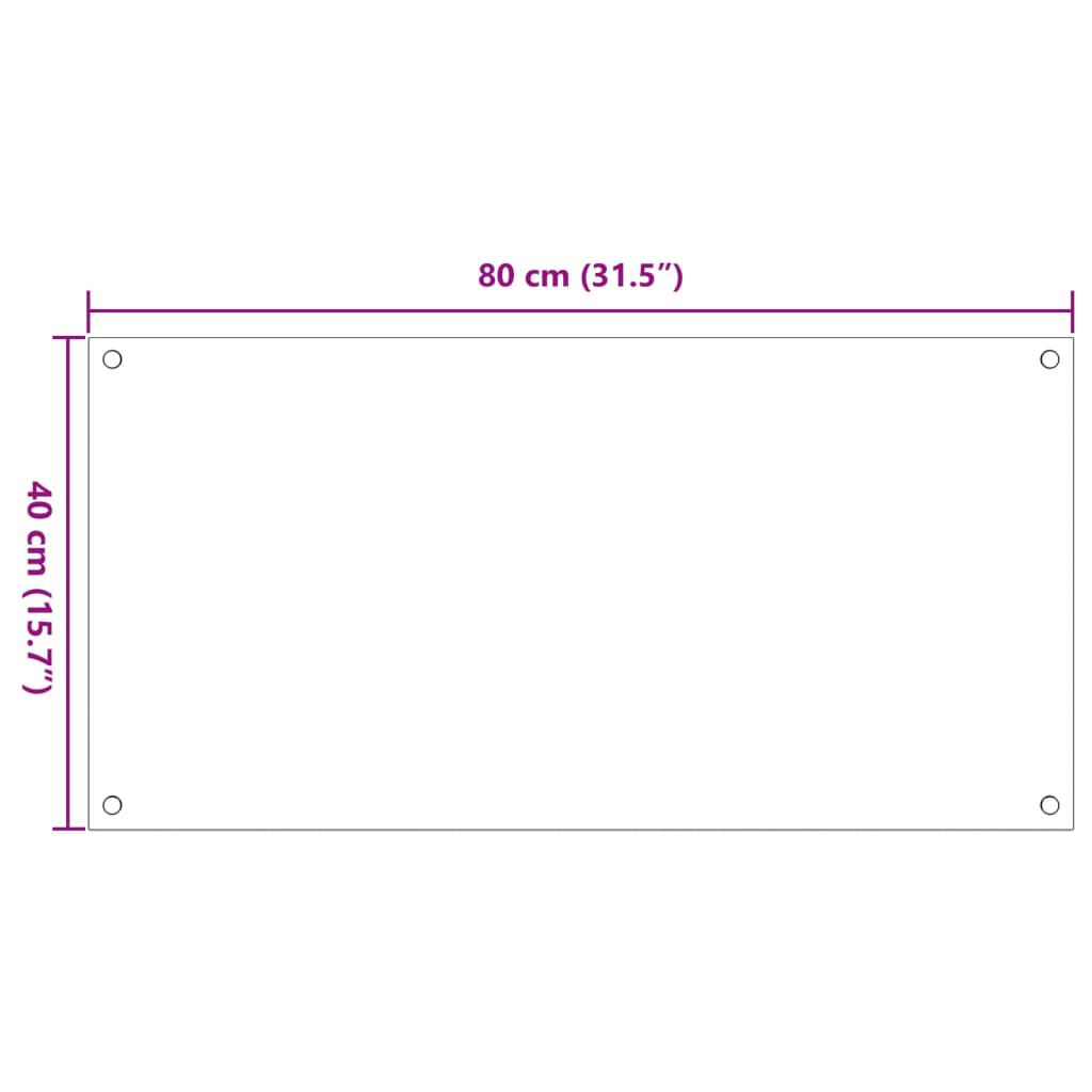 vidaXL Kitchen Backsplashes 2 pcs Transparent 80x40 cm Tempered Glass