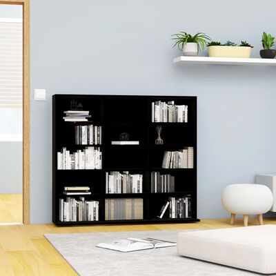 vidaXL CD Cabinet Black 100x23x89.5 cm Engineered Wood, black vidaXL CD Cabinet Black 100x23x89.5 cm Engineered Wood