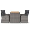 vidaXL 7 Piece Outdoor Dining Set with Cushions Poly Rattan Grey