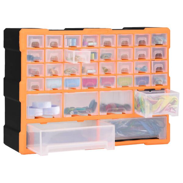 vidaXL Multi-drawer Organiser with 38 Drawers 52x16x37.5 cm