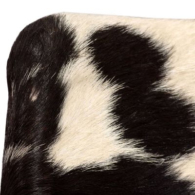 vidaXL Dining Chairs 2 pcs Genuine Goat Leather, black and white vidaXL Dining Chairs 2 pcs Genuine Goat Leather