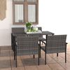 vidaXL 5 Piece Garden Dining Set Poly Rattan Grey