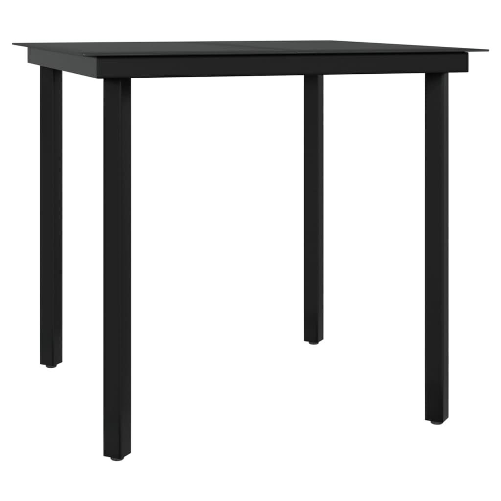 vidaXL 5 Piece Outdoor Dining Set with Cushions Black