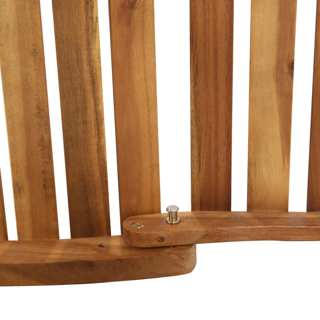 vidaXL Sun Lounger with Cushion Solid Acacia Wood Cream