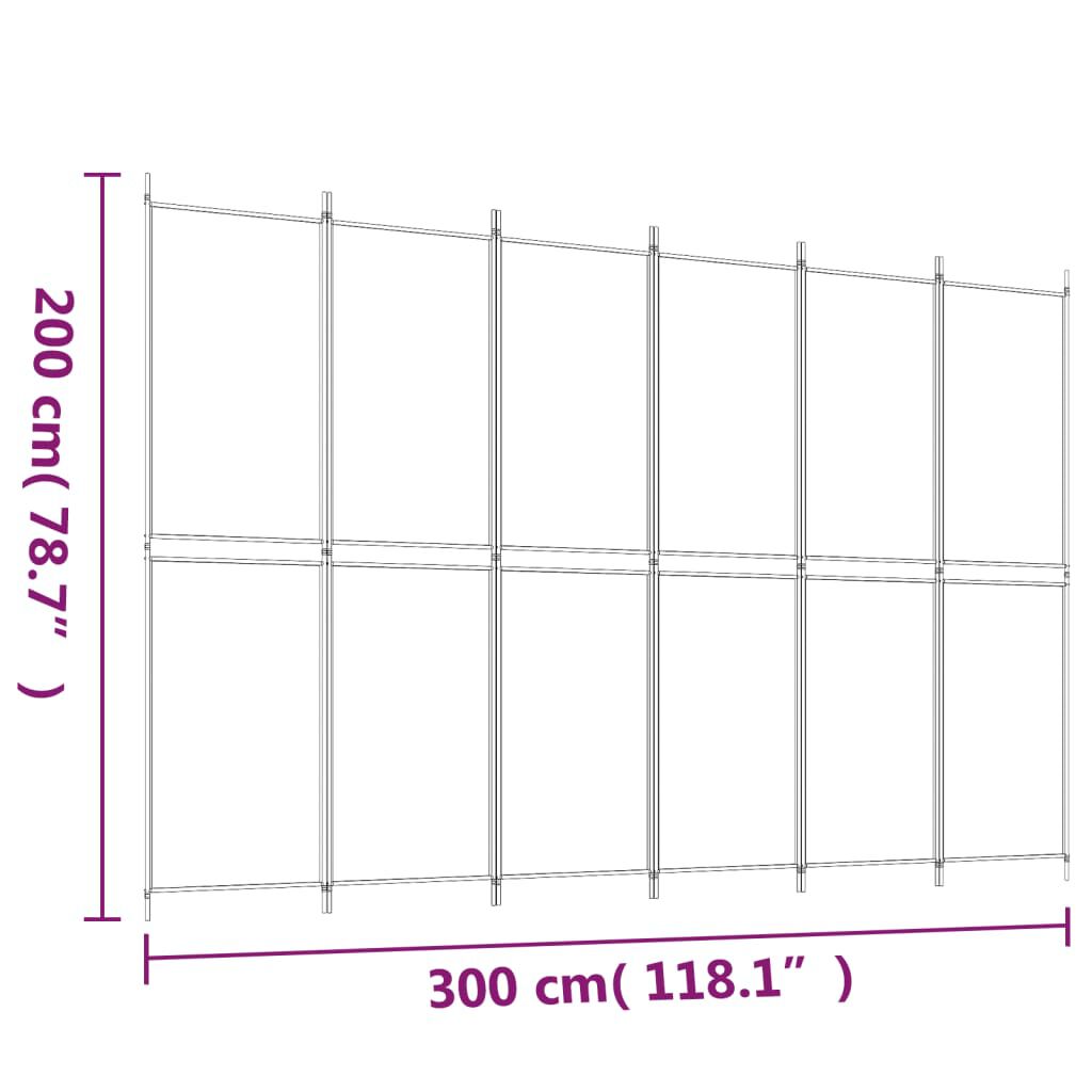 vidaXL 6-Panel Room Divider Anthracite 300x200 cm Fabric