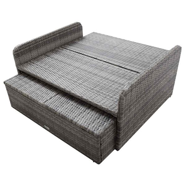 vidaXL 2 Piece Garden Lounge Set with Cushions Poly Rattan Grey
