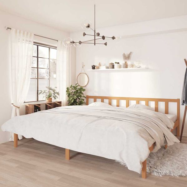 vidaXL Bed Frame without Mattress Honey Brown Solid Wood 200x200 cm