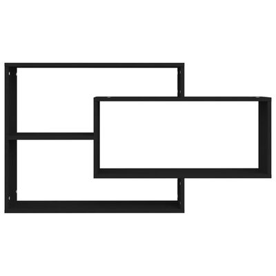 vidaXL Wall Shelf Black 104x20x58.5 cm Engineered Wood, black vidaXL Wall Shelf Black 104x20x58.5 cm Engineered Wood