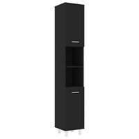vidaXL Bathroom Cabinet Black 30x30x179 cm Engineered Wood, black vidaXL Bathroom Cabinet Black 30x30x179 cm Engineered Wood