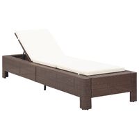 vidaXL Sunbed with Cushion Brown Poly Rattan, brown vidaXL Sunbed with Cushion Brown Poly Rattan