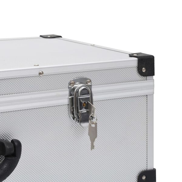 vidaXL CD Case for 80 CDs Aluminium ABS Silver