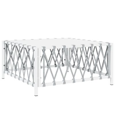 vidaXL 10 Piece Garden Lounge Set with Cushions White Steel, white vidaXL 10 Piece Garden Lounge Set with Cushions White Steel