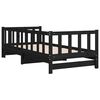vidaXL Pull-out Day Bed without Mattress Black 2x(90x200)cm